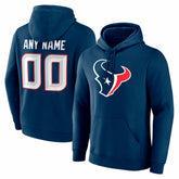 Houston Texans Team Authentic Personalized Name & Number Hoodie Navy | NFL