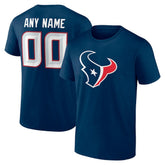 Houston Texans Team Authentic Personalized Name & Number T-Shirt Navy | NFL