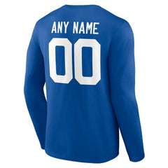 Indianapolis Colts Team Authentic Personalized Name & Number Long Sleeve T-Shirt Royal | NFL