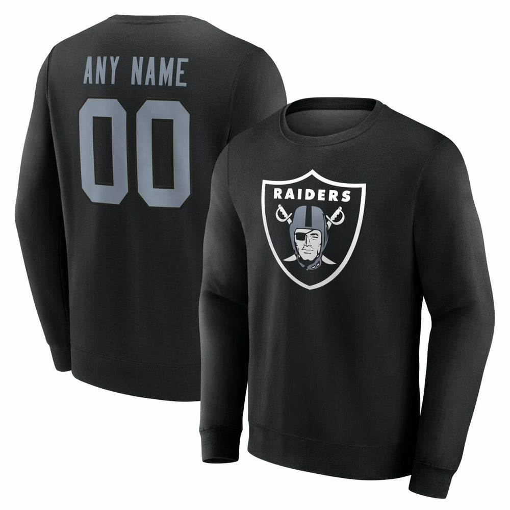 Las Vegas Raiders Team Authentic Personalized Name & Number Sweatshirt Black | NFL