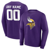 Minnesota Vikings Team Authentic Personalized Name & Number Sweatshirt Purple | NFL