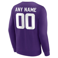 Minnesota Vikings Team Authentic Personalized Name & Number Sweatshirt Purple | NFL