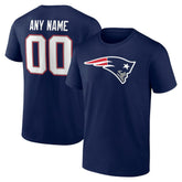 New England Patriots Team Authentic Personalized Name & Number T-Shirt Navy | NFL