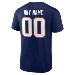 New England Patriots Team Authentic Personalized Name & Number T-Shirt Navy | NFL