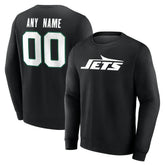 New York Jets Team Authentic Personalized Name & Number Sweatshirt Black | NFL