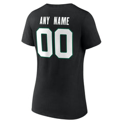 New York Jets Women's Team Authentic Personalized Name & Number V-Neck T-Shirt Black | NFL