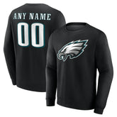 Philadelphia Eagles Team Authentic Personalized Name & Number Sweatshirt Black | NFL