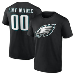 Philadelphia Eagles Team Authentic Personalized Name & Number T-Shirt Black | NFL