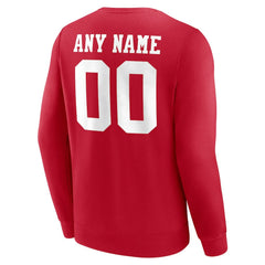 San Francisco 49ers Team Authentic Personalized Name & Number Sweatshirt Scarlet | NFL