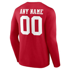 San Francisco 49ers Team Authentic Personalized Name & Number Long Sleeve T-Shirt Scarlet | NFL