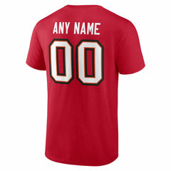 Tampa Bay Buccaneers Team Authentic Personalized Name & Number T-Shirt Red | NFL