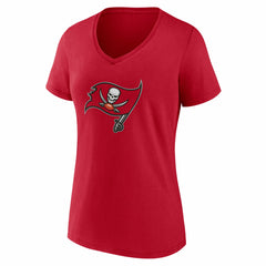 Tampa Bay Buccaneers Women's Team Authentic Personalized Name & Number V-Neck T-Shirt Red | NFL