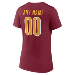 Washington Commanders Women's Team Authentic Personalized Name & Number V-Neck T-Shirt Burgundy | NFL