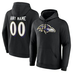 Baltimore Ravens Big & Tall Team Authentic Custom Hoodie Black | NFL