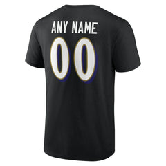 Baltimore Ravens Big & Tall Team Authentic Custom T-Shirt Black | NFL