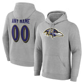 Baltimore Ravens Big & Tall Team Authentic Custom Hoodie Gray | NFL