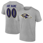 Baltimore Ravens Big & Tall Team Authentic Custom T-Shirt Gray | NFL