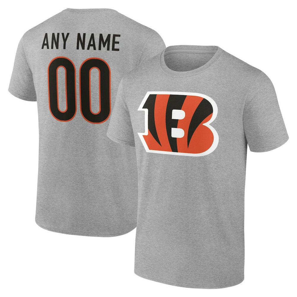 Cincinnati Bengals Big & Tall Team Authentic Custom T-Shirt Gray | NFL