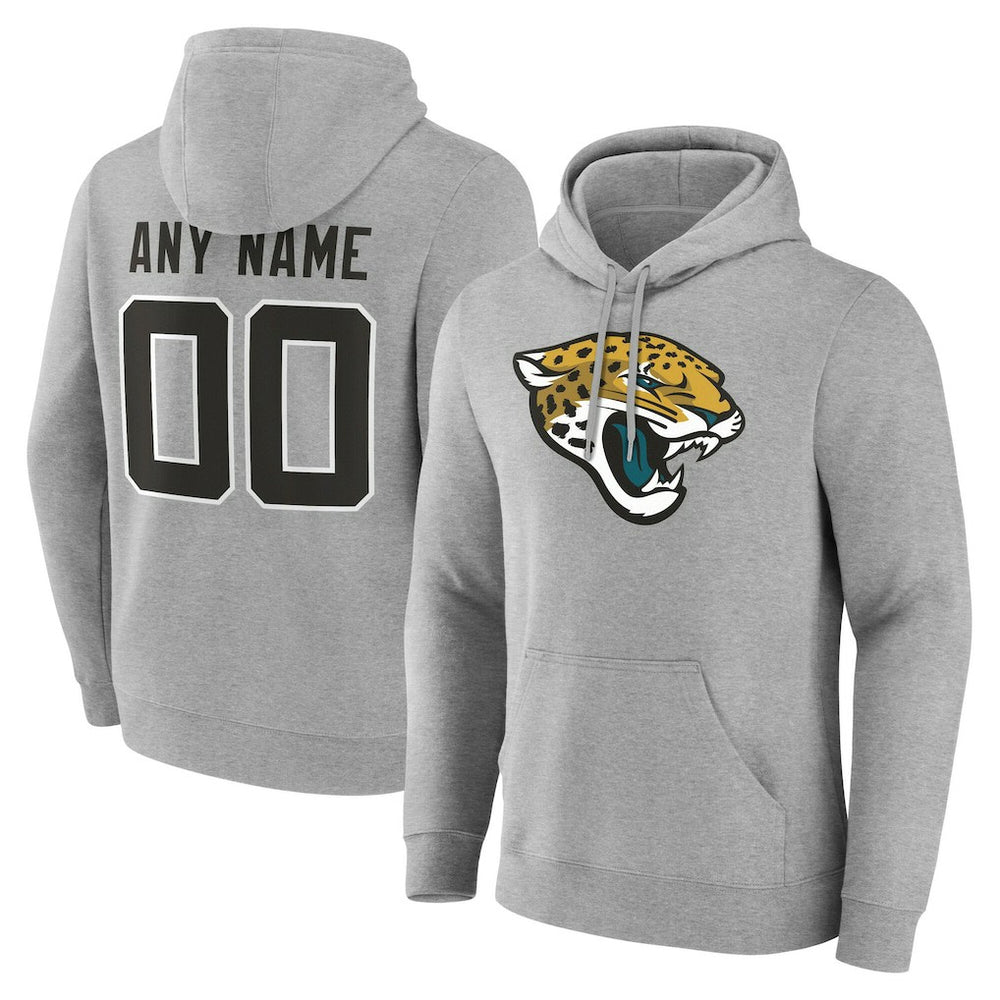 Jacksonville Jaguars Big & Tall Team Authentic Custom Hoodie Gray | NFL