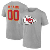 Kansas City Chiefs Big & Tall Team Authentic Custom T-Shirt Gray | NFL