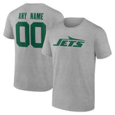New York Jets Big & Tall Team Authentic Custom T-Shirt Gray | NFL