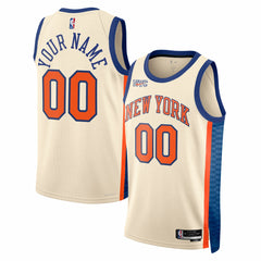 New York Knicks Unisex 2025/26 City Edition Swingman Custom Jersey Cream - NBA