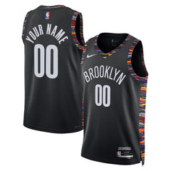 Brooklyn Nets Unisex 2025/26 City Edition Swingman Custom Jersey Black - NBA