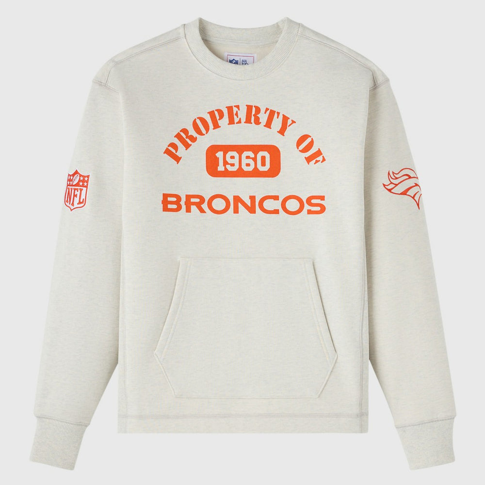 Denver Broncos OVO x NFL Unisex Fleece Sweatshirt Heather Gray | NFL