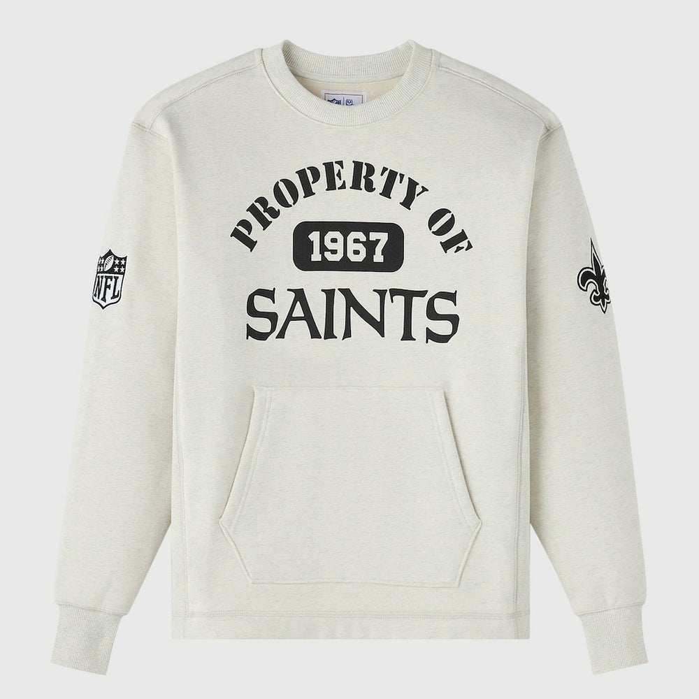 New Orleans Saints OVO x NFL Unisex Fleece Sweatshirt Heather Gray | NFL