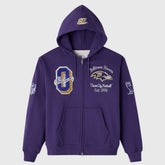 Baltimore Ravens OVO x NFL Unisex Full-Zip Waffle-Lined Hoodie Purple | NFL