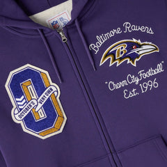Baltimore Ravens OVO x NFL Unisex Full-Zip Waffle-Lined Hoodie Purple | NFL