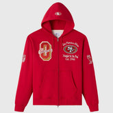 San Francisco 49ers OVO x NFL Unisex Full-Zip Waffle-Lined Hoodie Scarlet | NFL
