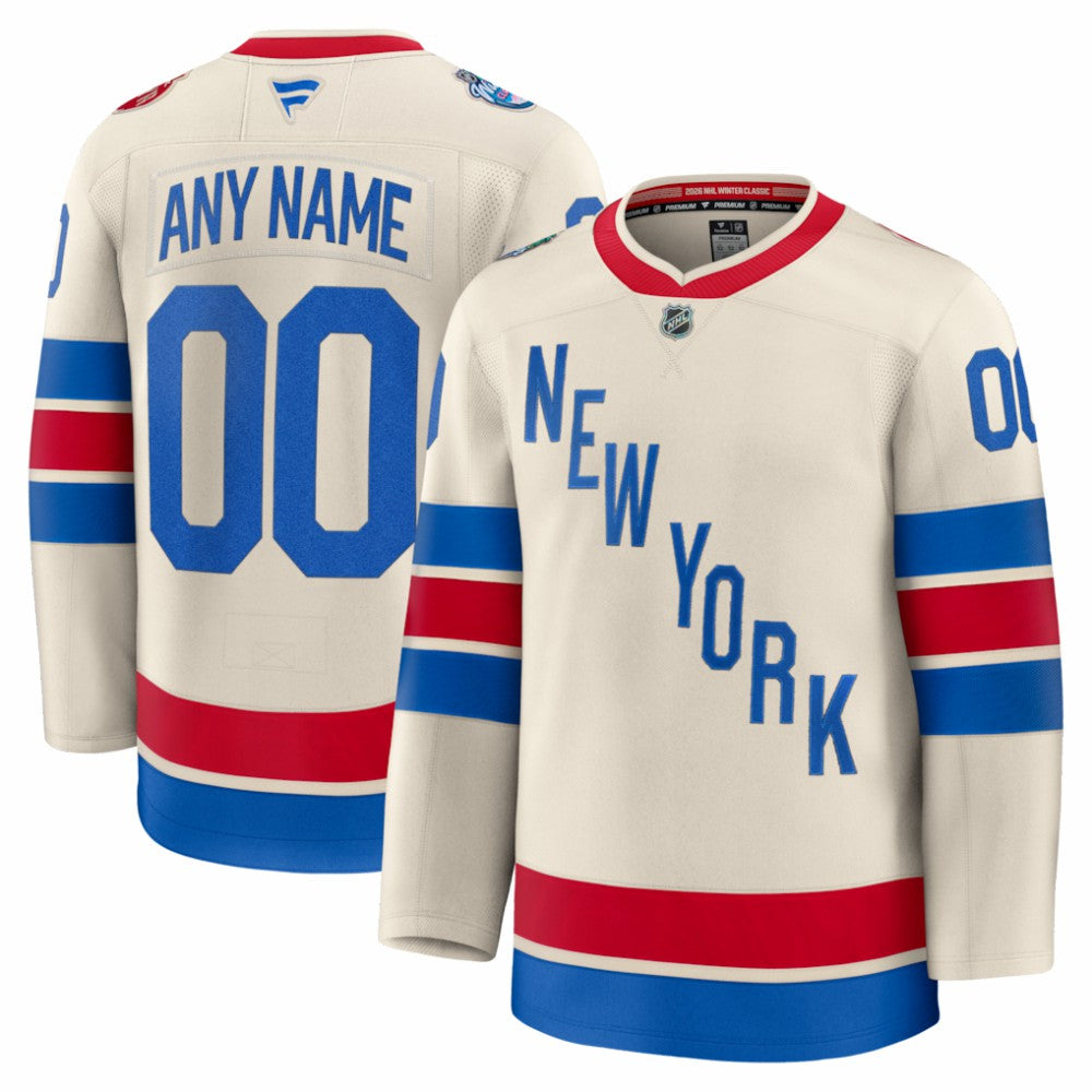 New York Rangers Fanatics 2026 NHL Winter Classic Premium Custom Jersey - Beige - NHL