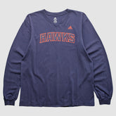 Atlanta Hawks 2000s Long Sleeve T-shirt Navy Vintage - NBA