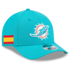 Miami Dolphins New Era Spain Side Patch 9FORTY M-Crown Adjustable Hat Aqua | NFL