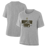 Houston Rockets Women's Hoops For Troops T-Shirt Gray - NBA