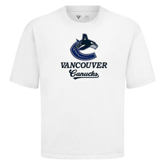 Vancouver Canucks Levelwear Team Surge Luxe Signature Knit T-Shirt - White - NHL