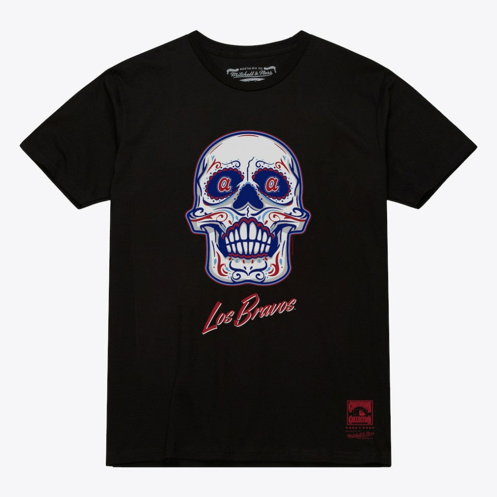 Atlanta Braves Mitchell & Ness Women's Sugar Skull Boxy T-Shirt - MLB