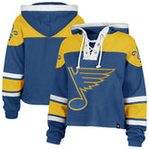 St. Louis Blues '47 Women's Cropped Lacer Hoodie - Blue - NHL