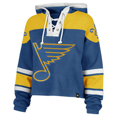 St. Louis Blues '47 Women's Cropped Lacer Hoodie - Blue - NHL