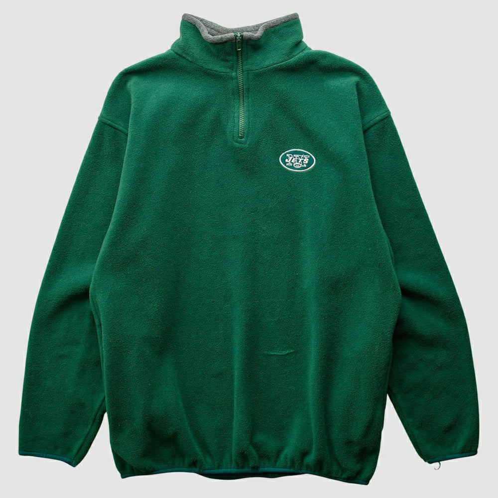 New York Jets Majestic 2000s 1/4 Zip Sweatshirt Green Vintage | Fanatics