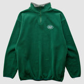 New York Jets Majestic 2000s 1/4 Zip Sweatshirt Green Vintage | Fanatics