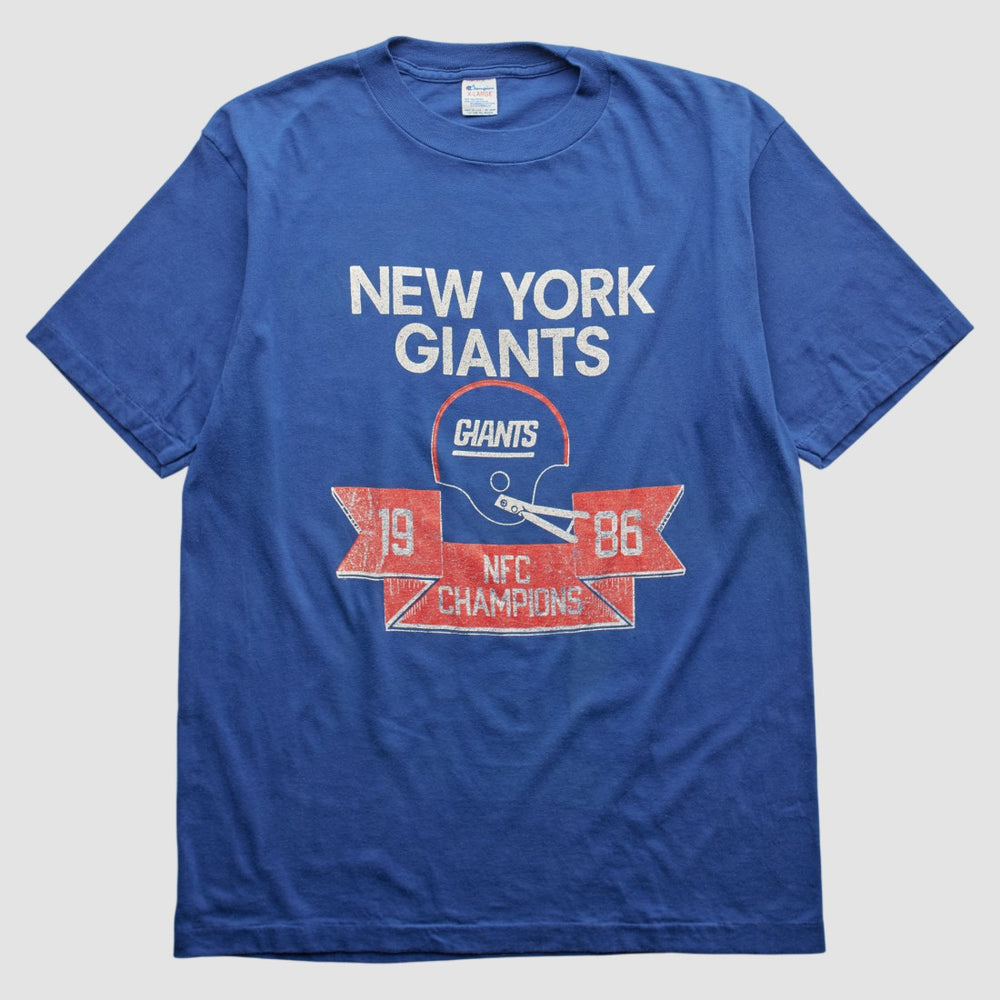 New York Giants Champion 1986 T-shirt Blue Vintage | Fanatics