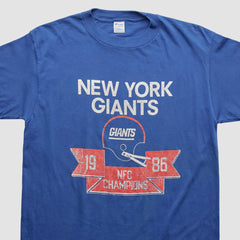 New York Giants Champion 1986 T-shirt Blue Vintage | Fanatics
