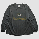 Green Bay Packers Logo Athletic 2000s Long Sleeve T-shirt Charcoal Vintage | Fanatics