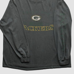 Green Bay Packers Logo Athletic 2000s Long Sleeve T-shirt Charcoal Vintage | Fanatics