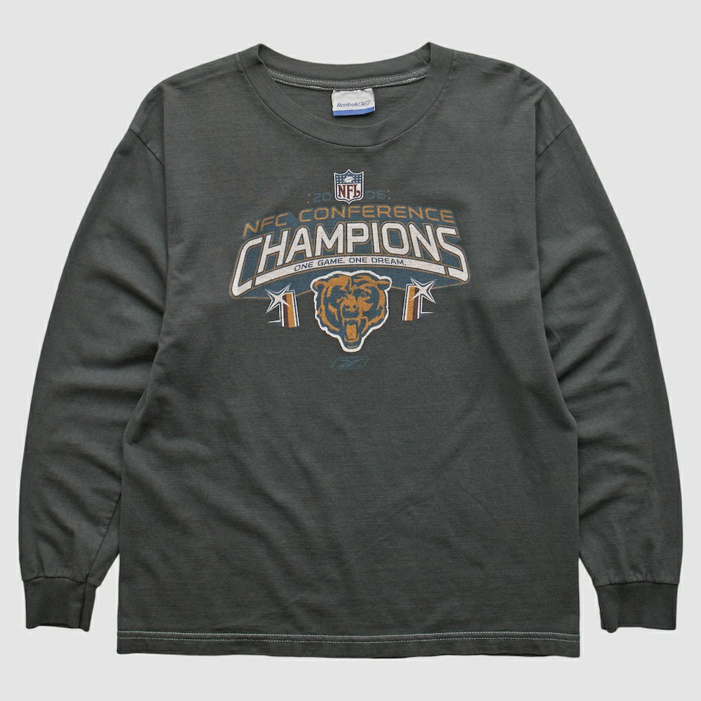Chicago Bears Reebok 2000s Long Sleeve T-shirt Charcoal Vintage | Fanatics