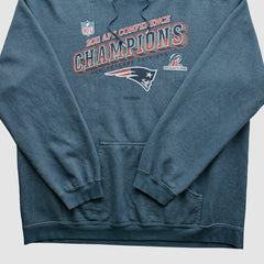 New England Patriots Reebok 2011 Hooded Pullover Sweatshirt Blue Vintage | Fanatics
