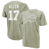 Josh Allen Buffalo Bills Majestic Threads Mineral Wash Name & Number T-Shirt Moss Green | NFL