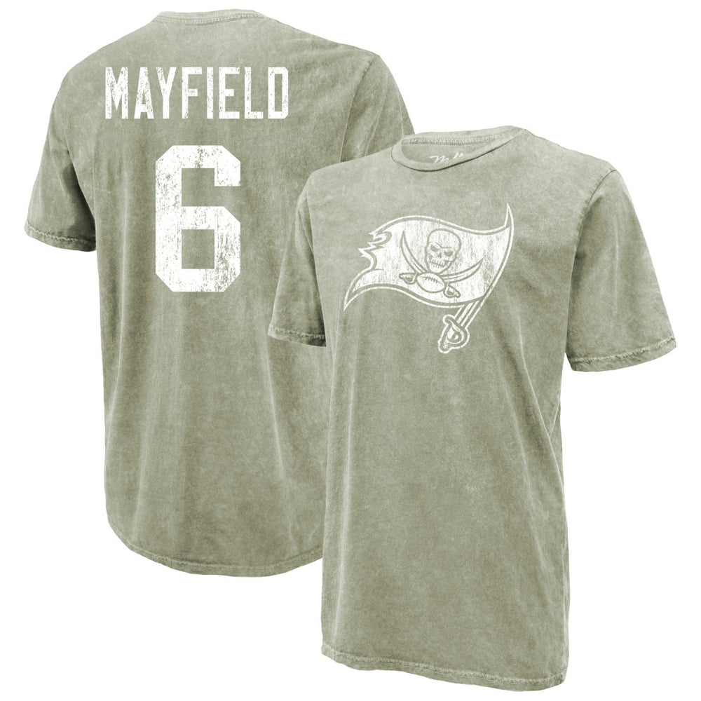 Baker Mayfield Tampa Bay Buccaneers Majestic Threads Mineral Wash Name & Number T-Shirt Moss Green | NFL